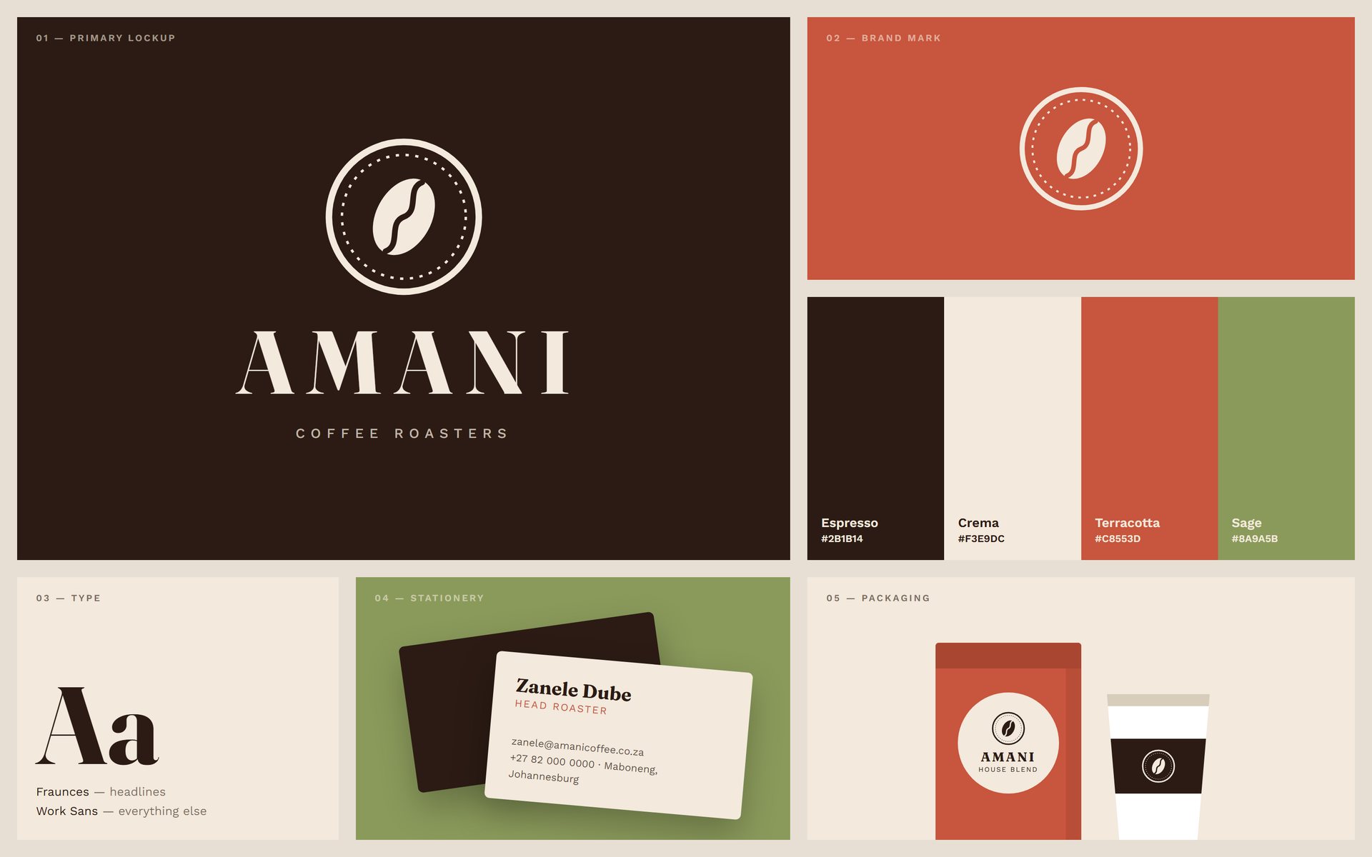 Amani Coffee Roasters — brand identity