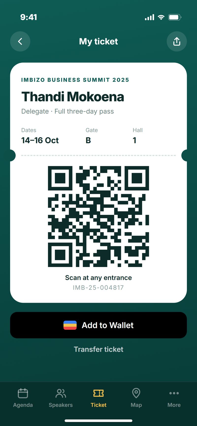 Nyala Events app — screen 2 of 2